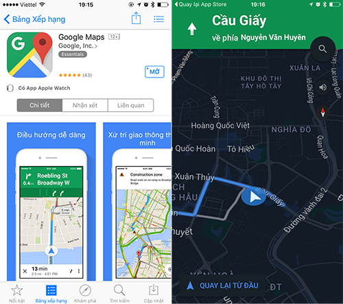 Google Maps cho tải về chính thức trên App Store Việt Nam | Tin nhanh chứng khoán